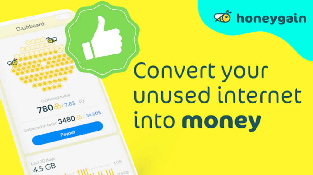 Convert your unused internet into money woth Honeygain!